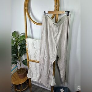 SKIMS Tan Ribbed Wide Leg Sweatpants Sz XL